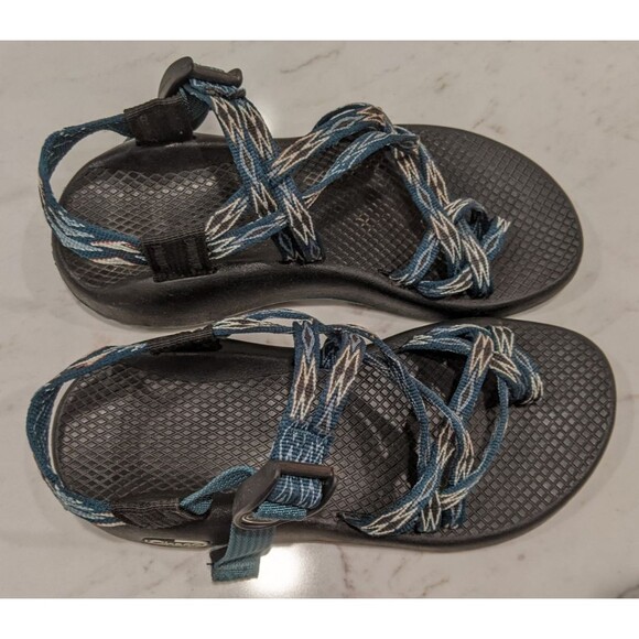 Women's Chaco ZX/2 Classic Sandals - Angular Teal/Black/White Strappy Outdoor 6 - Picture 9 of 9